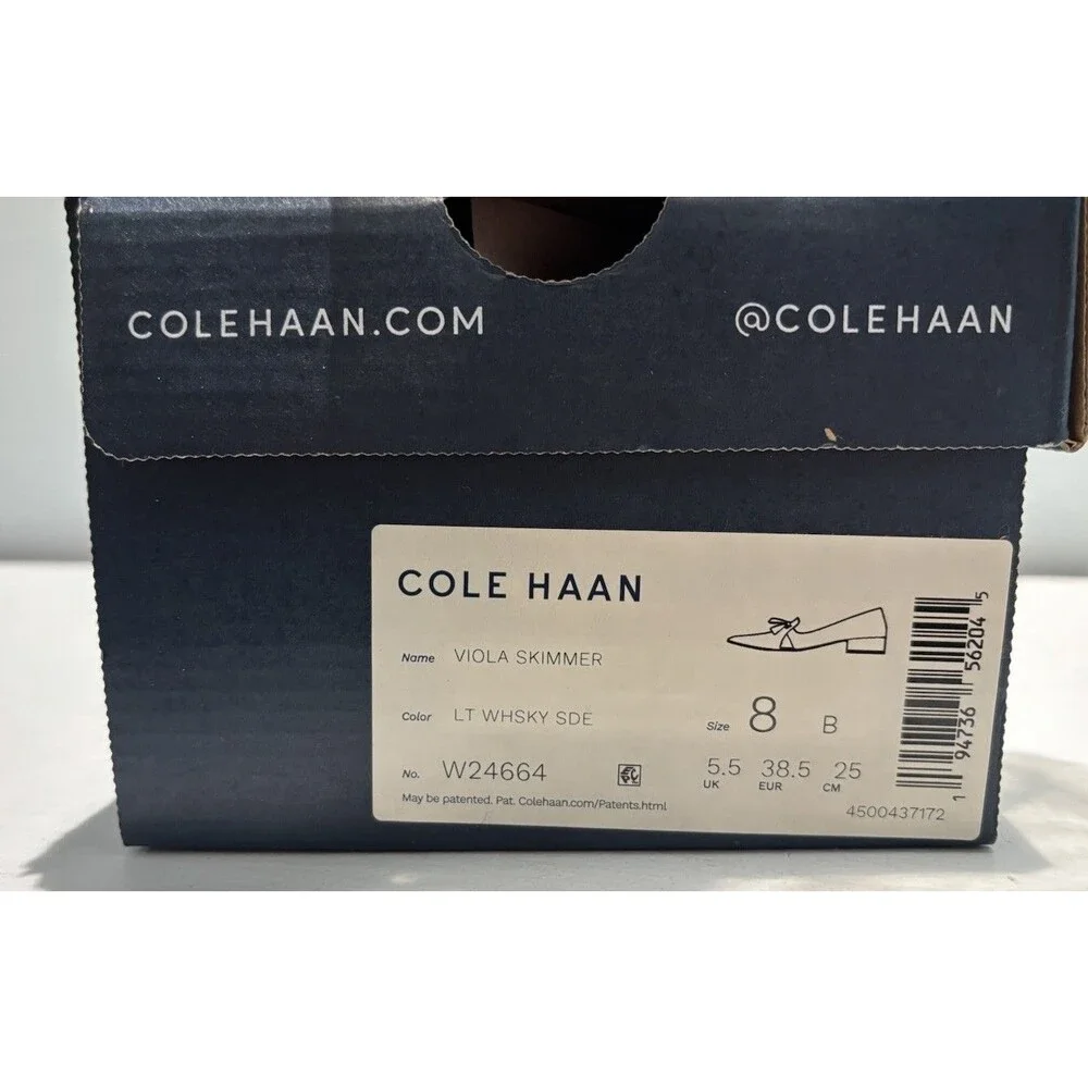 NWB COLE HAAN sz 8 Viola Skimmer Brown Suede Leather Flats